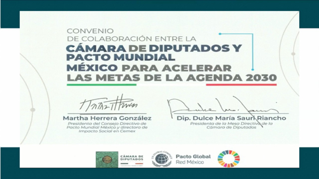 La Cámara de Diputados y el Pacto Mundial México firman convenio para acelerar las metas de la Agenda 2030
