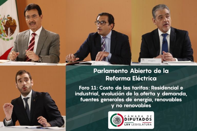 Tarifas, oferta-demanda y fuentes renovables, temas del Foro 11 del Parlamento Abierto de la Reforma Eléctrica